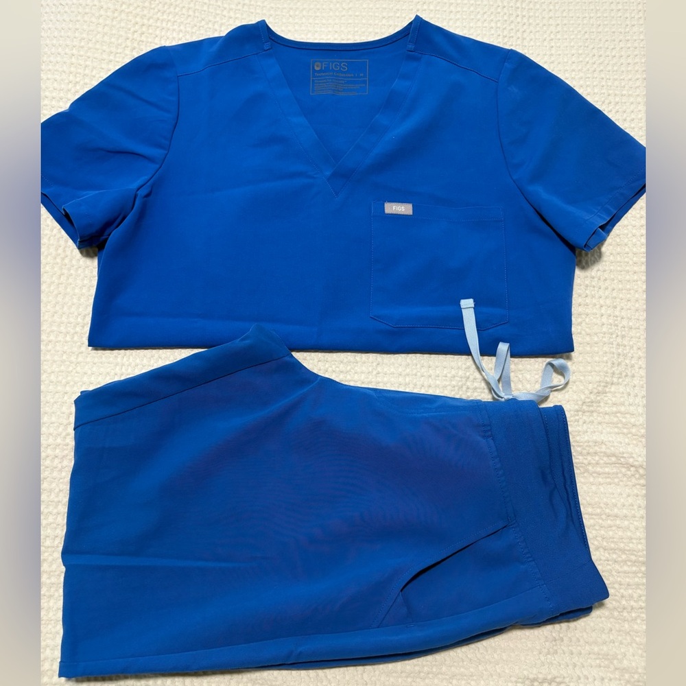Figs Royal Blue Scrub Set Medium